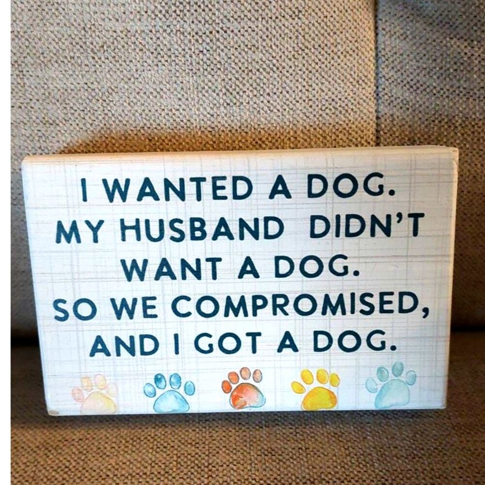 New Sincere Surroundings Funny Dog Sign Wife Wanted Wood Block Made in USA
